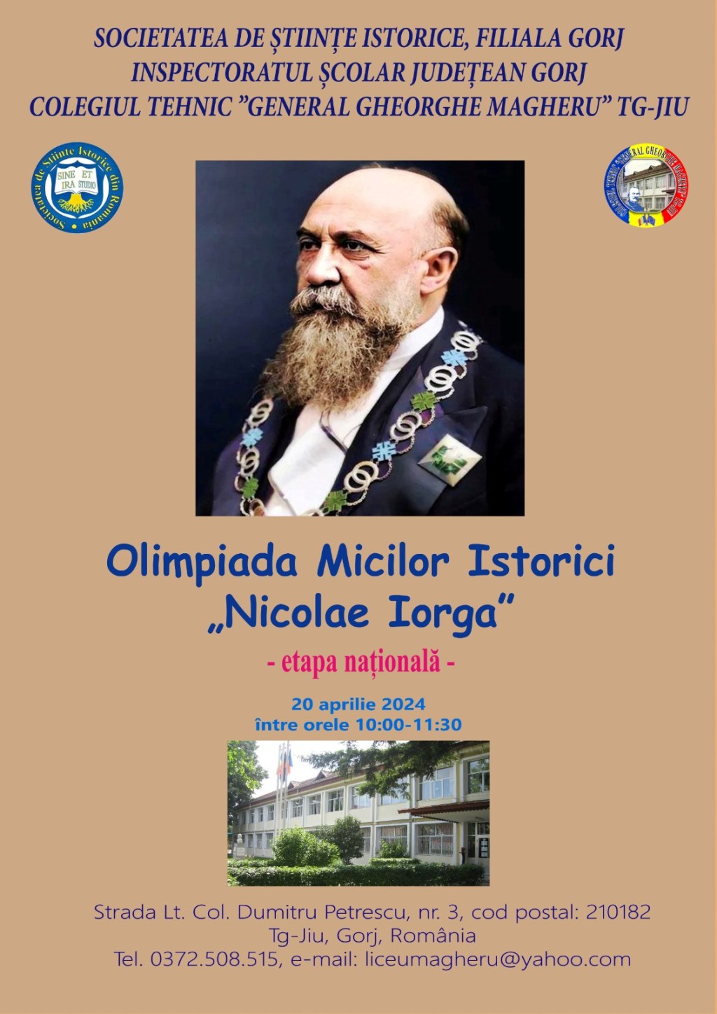 Faza națională a Olimpiadei Micilor Istorici „Nicolae Iorga” găzduită de Colegiul Tehnic ”General Gheorghe&nbsp;Magheru”