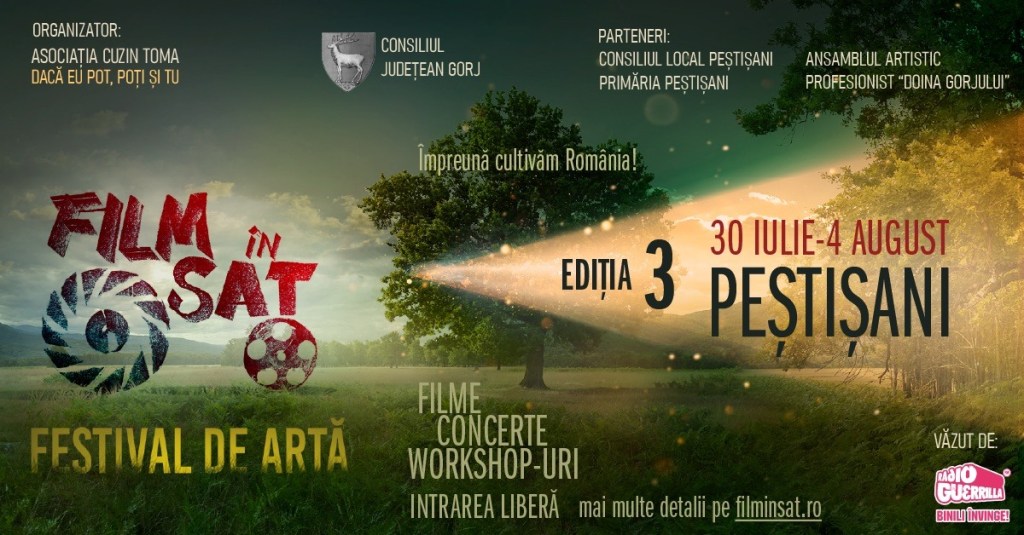 Festival de film la Peștișani în week-endul&nbsp;viitor