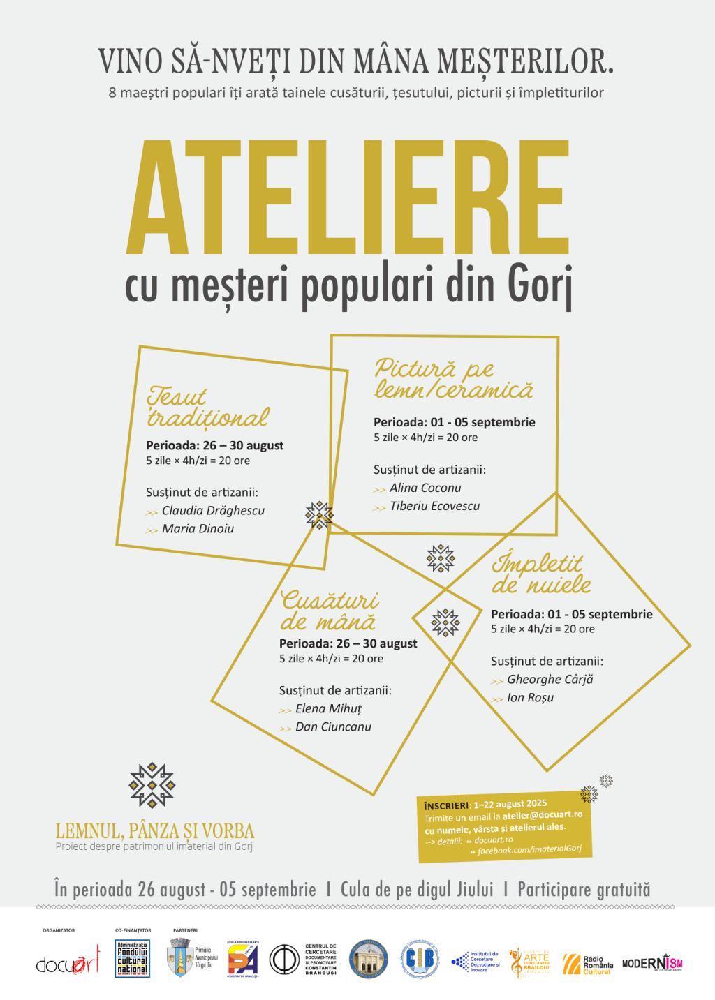 Învață meșteșugurile care dispar: 8 artizani gorjeni te învață tradițiile&nbsp;locale