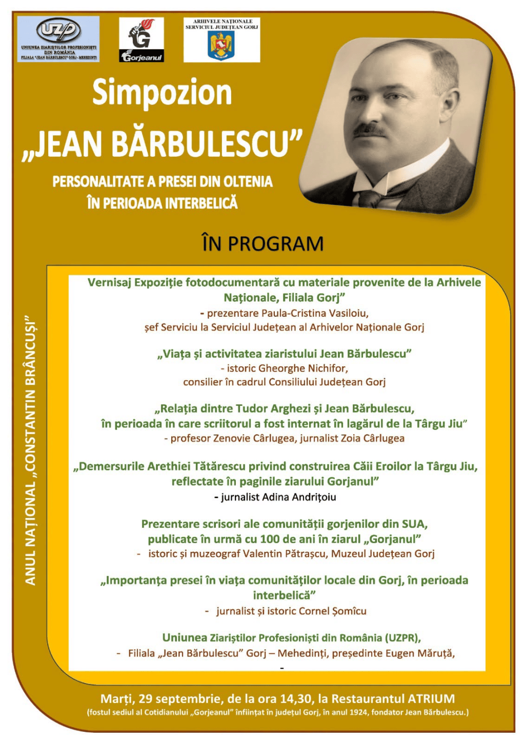 Jean BĂRBULESCU omagiat de ziariștii din Gorj și Mehedinți
